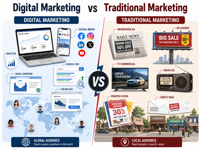 Digital marketing vs Traditional marketing